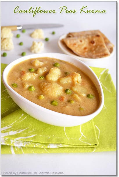 Cauliflower Peas Kurma Recipe