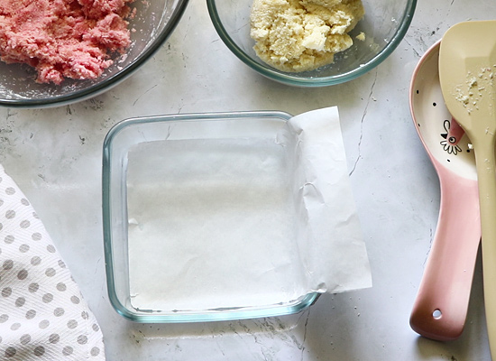 coconut ice recipe - lay butter paper