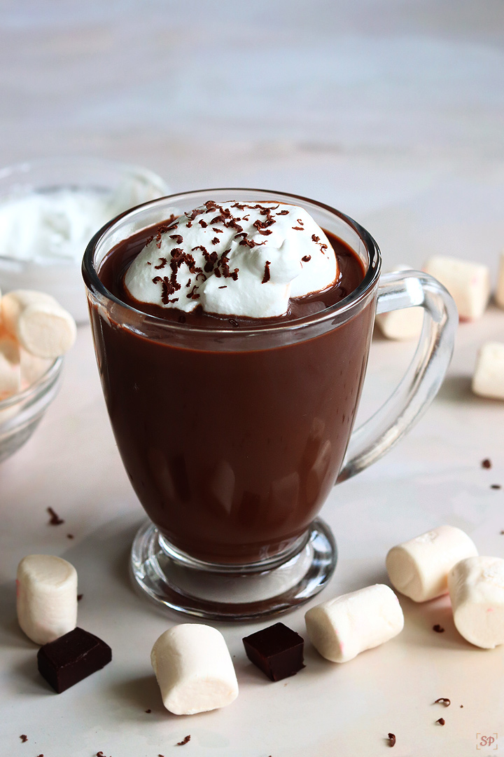 hot chocolate served in a mug