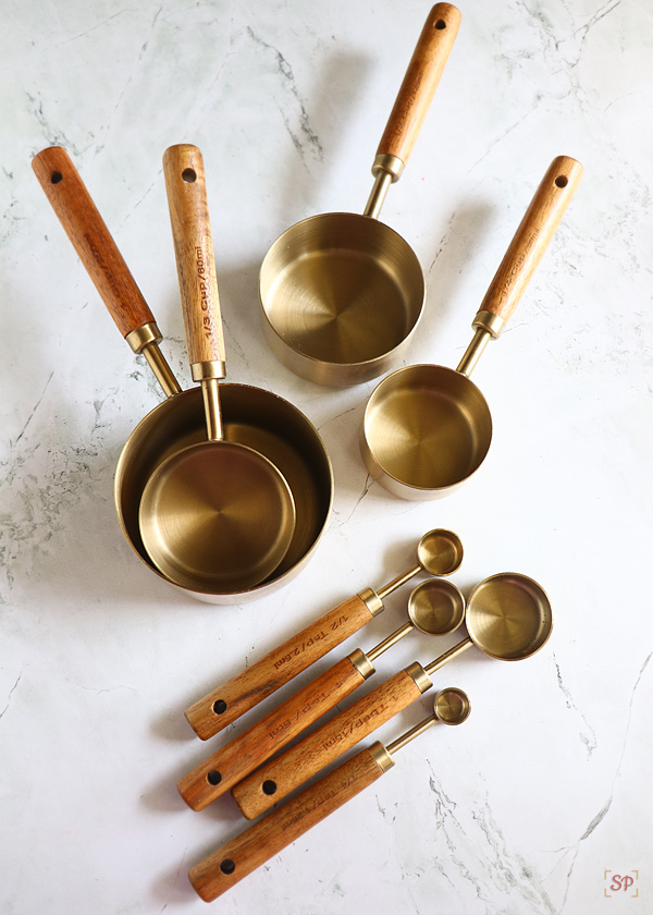 Simple Brass Measuring Cups & Spoons