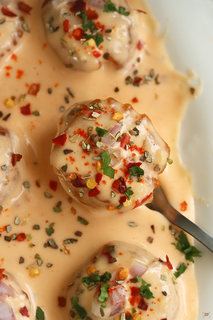 cajun potatoes in a white plate