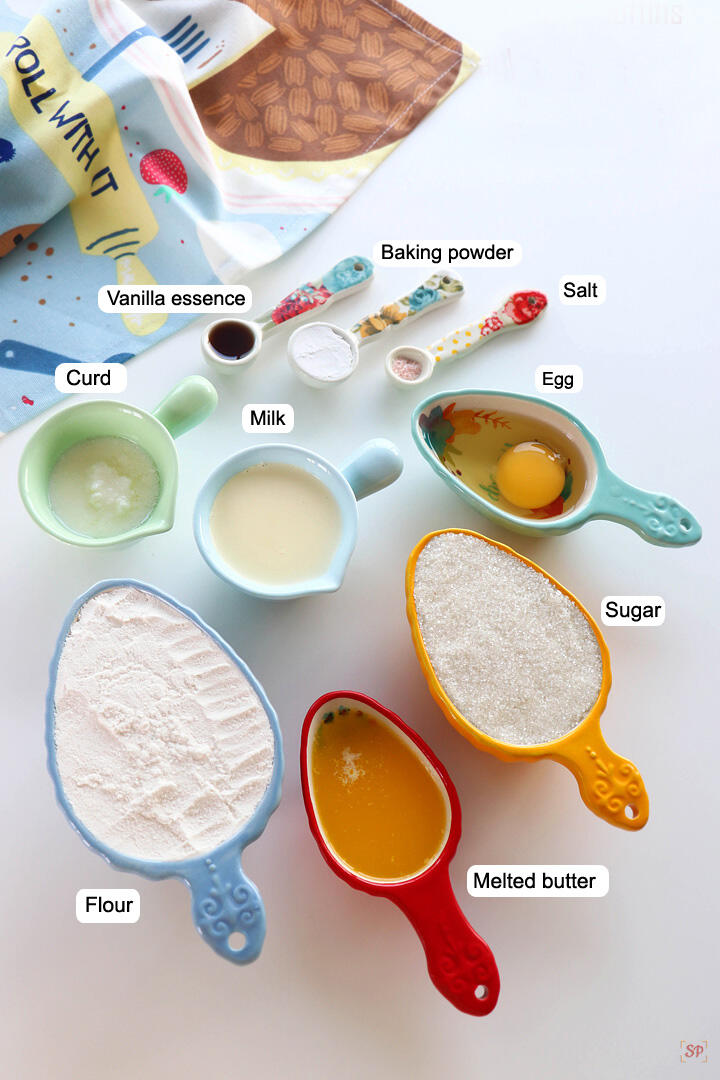 a display of ingredients needed to make vanilla muffins