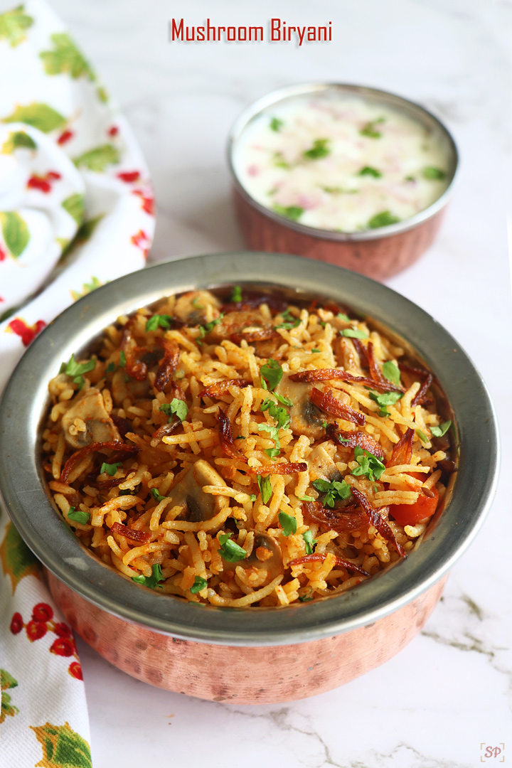 Mushroom Biryani Recipe - Sharmis Passions