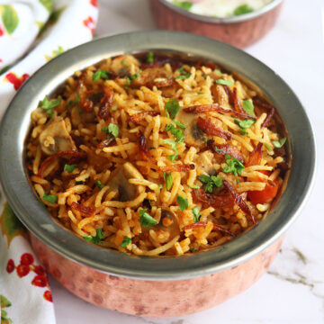 Mushroom Biryani Recipe- Sharmis Passions