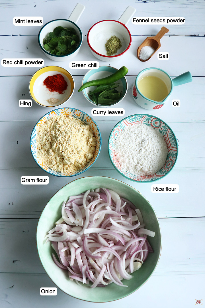 ingredients needed to make crisp onion pakoda