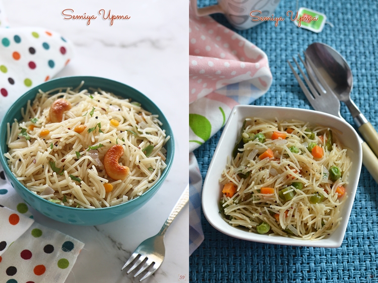 semiya upma with and without vegetables