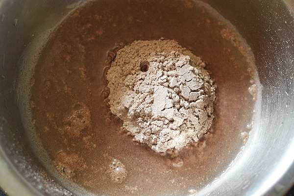mix ragi flour with water
