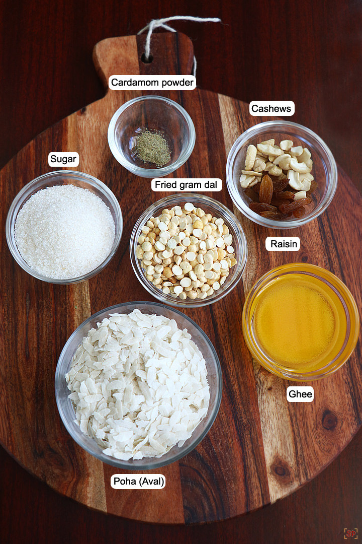 ingredients needed to make aval laddu