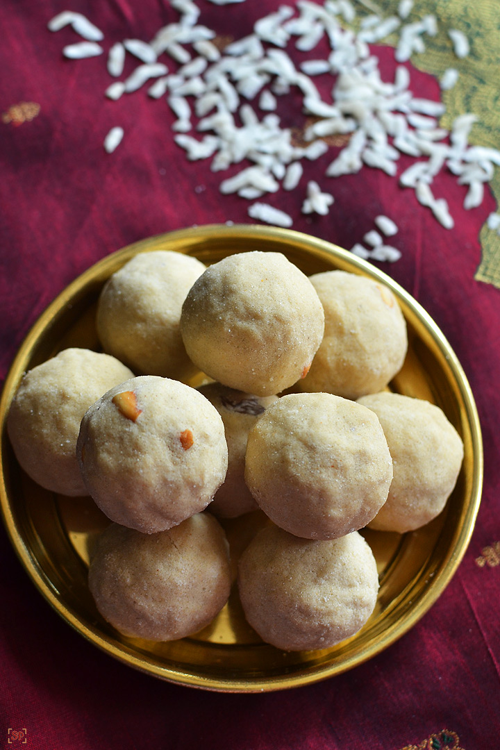 aval laddu in a gold color plate