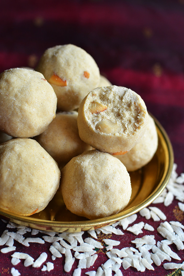 aval laddu in a gold color plate