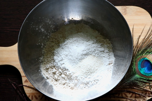 add ingredients to a mixing bowl