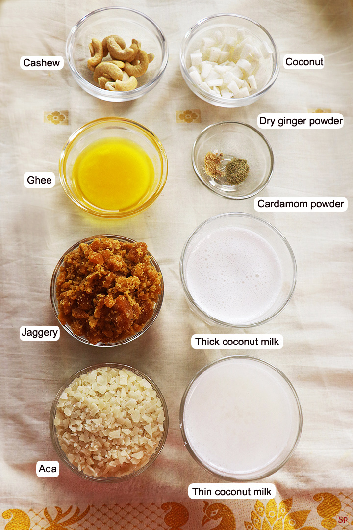 ingredients needed to make ada pradhaman
