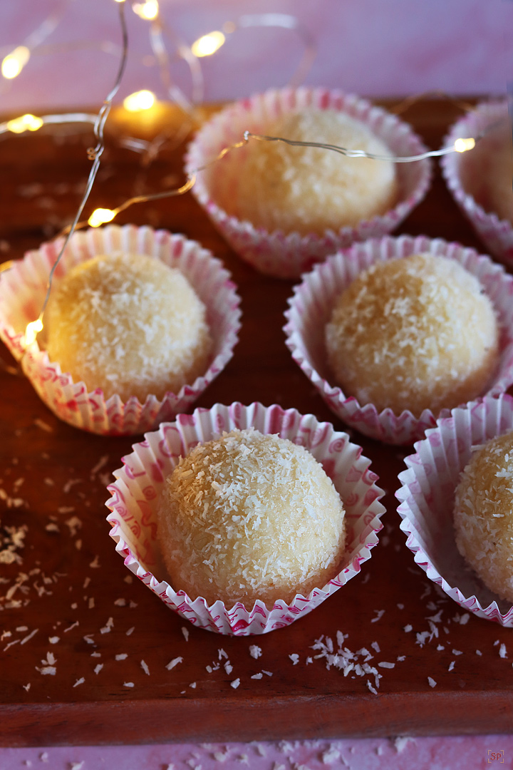 coconut ladoo in cupcake liners