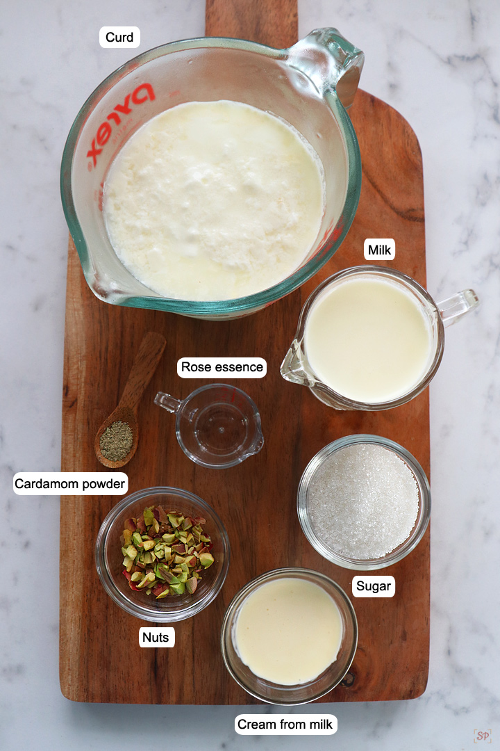 ingredients needed to make sweet lassi
