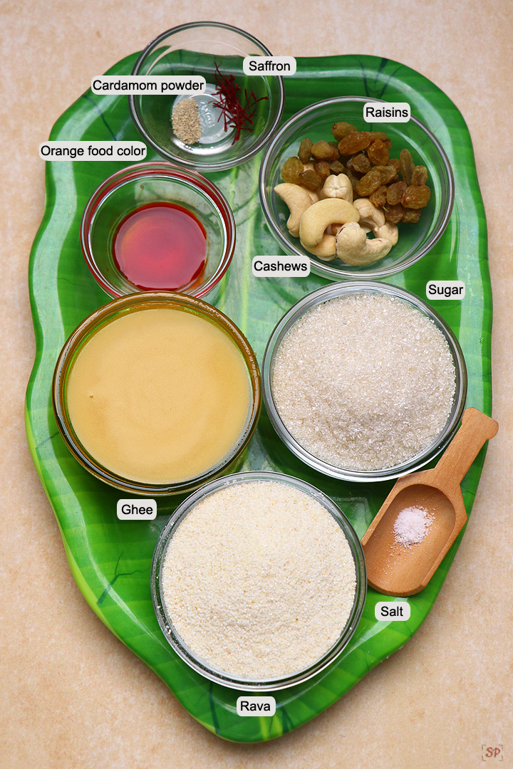 ingredients needed to make rava kesari