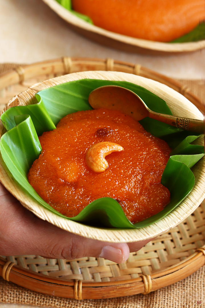 rava kesari served