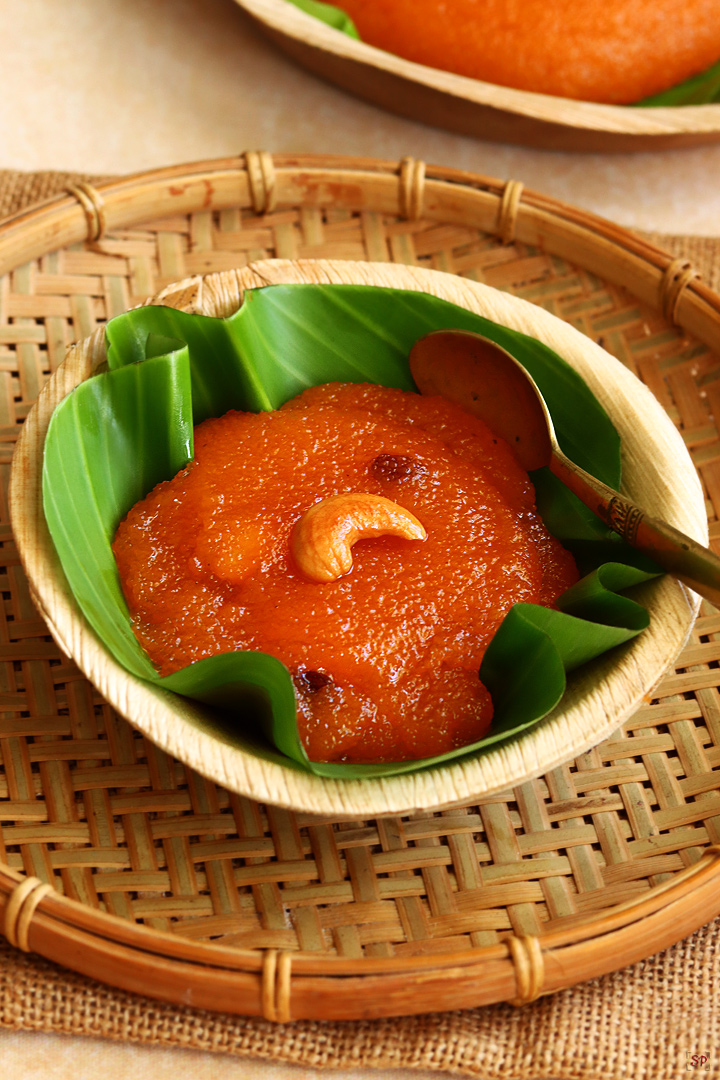 rava kesari served