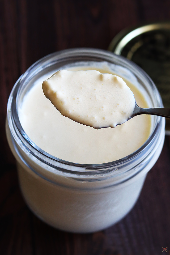 homemade fresh cream in a glass jar