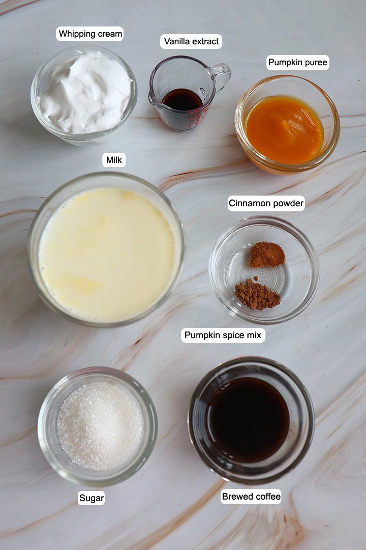 pumpkin latte ingredients