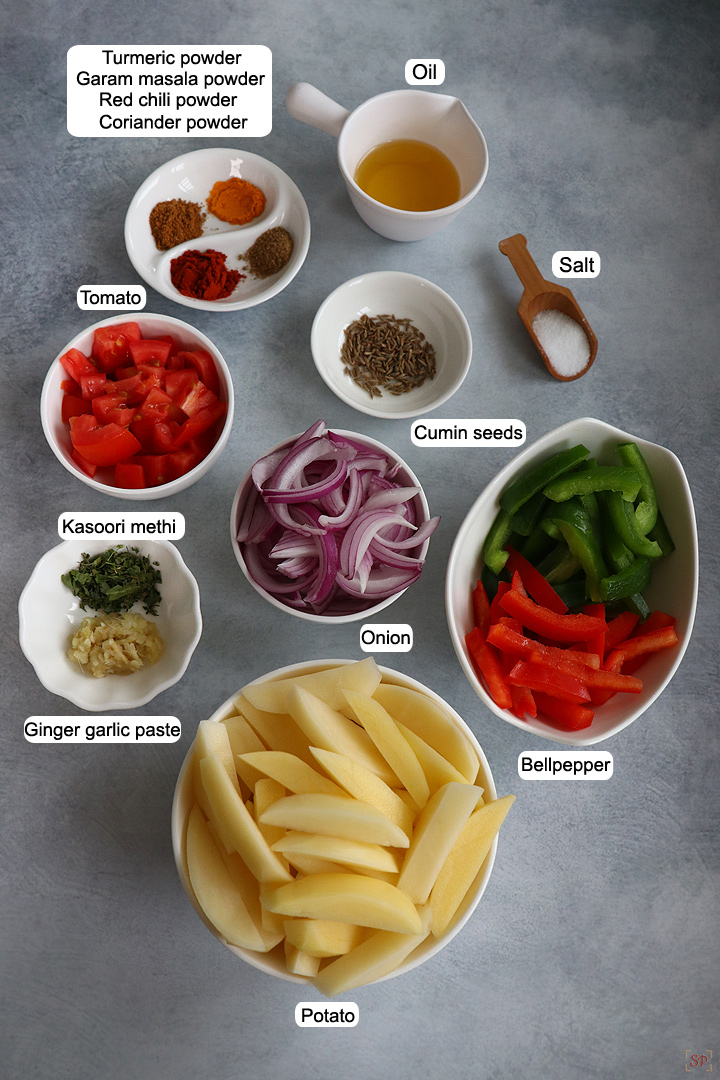 ingredients needed to make aloo capsicum